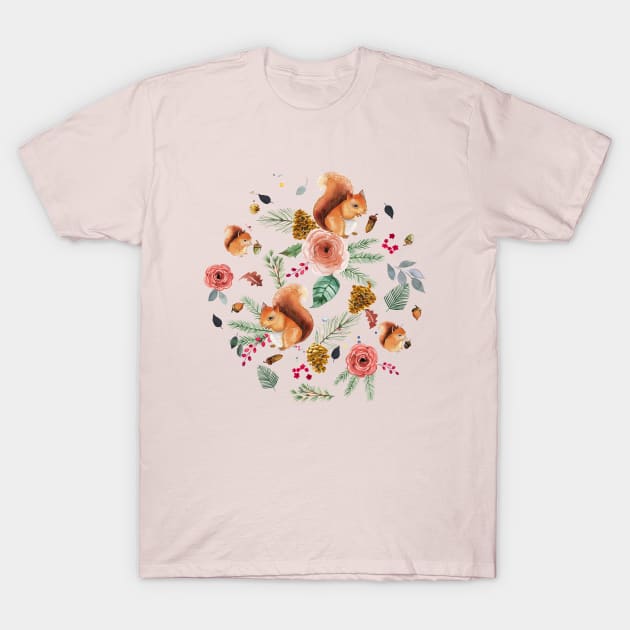 Christmas Squirrels T-Shirt by ninoladesign